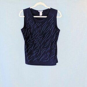 Bleeker and McDougal Navy Patterned Top